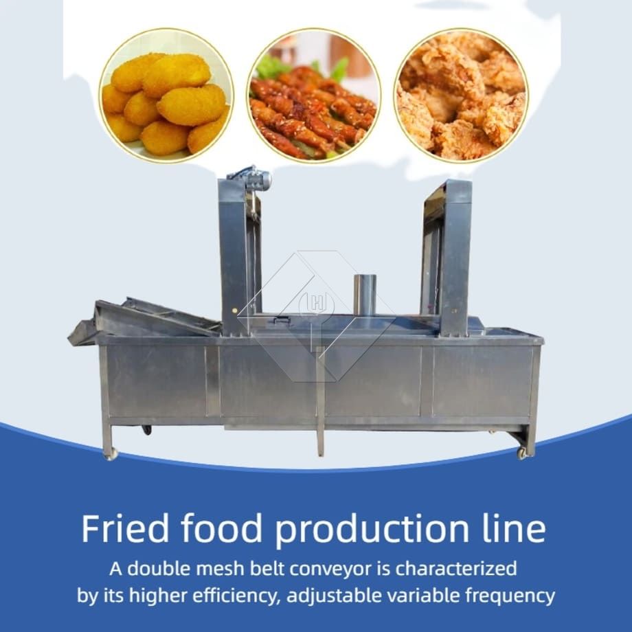 Freidora eléctrica de pollo, freidora de pollo, freidora automática continua, freidora de hamburguesas con transportador