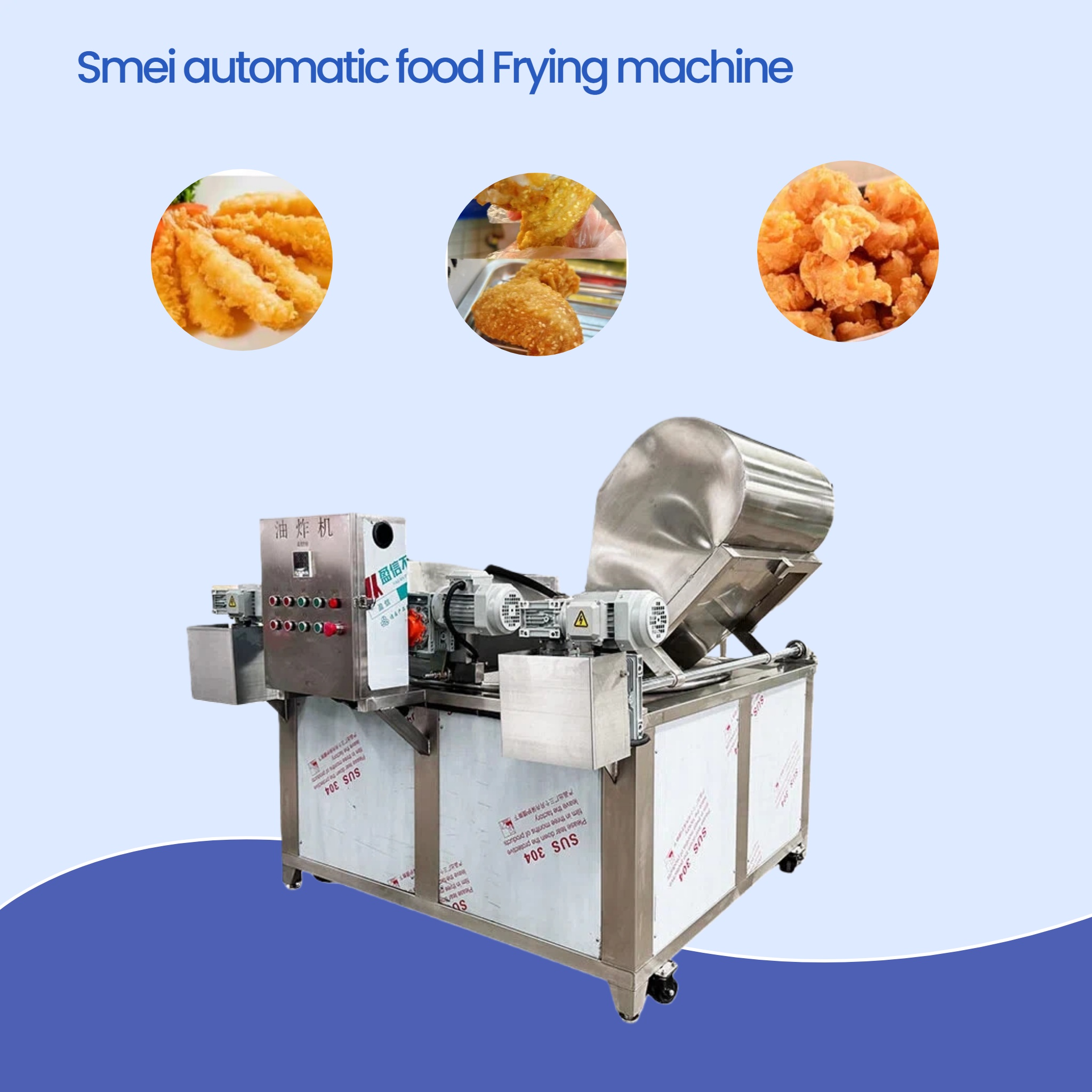 Proveedor automático de freidora de pollo frito, donas, patatas fritas