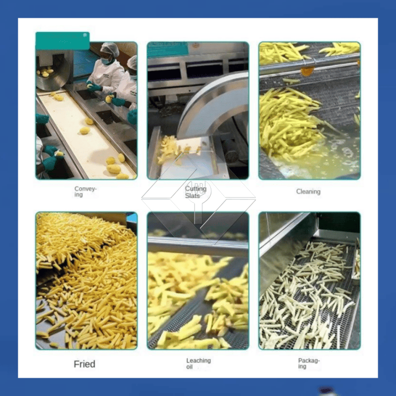 Precio de fábrica 100-1000kg Máquina automática para fabricar papas fritas congeladas Línea de producción para la venta
