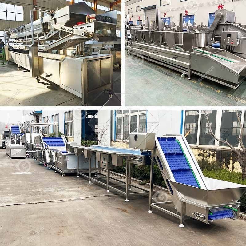 Precio de fábrica 100-1000kg Máquina automática para fabricar papas fritas congeladas Línea de producción para la venta