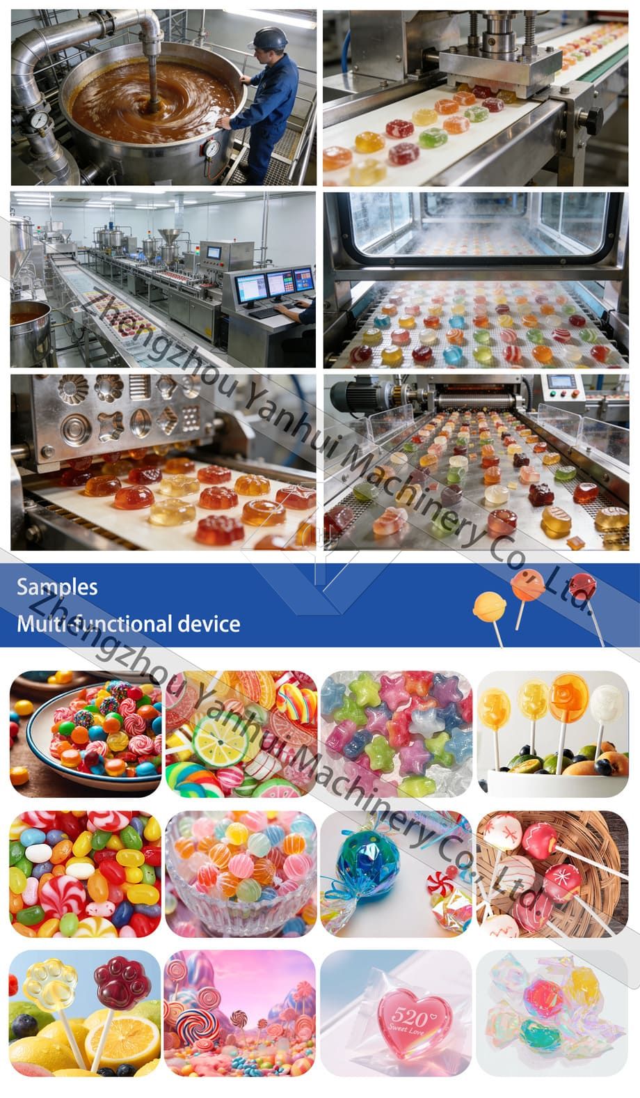 Línea de producción de confitería de piruleta especial completamente automática/máquina para hacer dulces hara