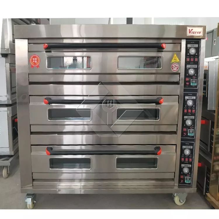 Horno de panadería comercial de 4 pisos y 16 bandejas