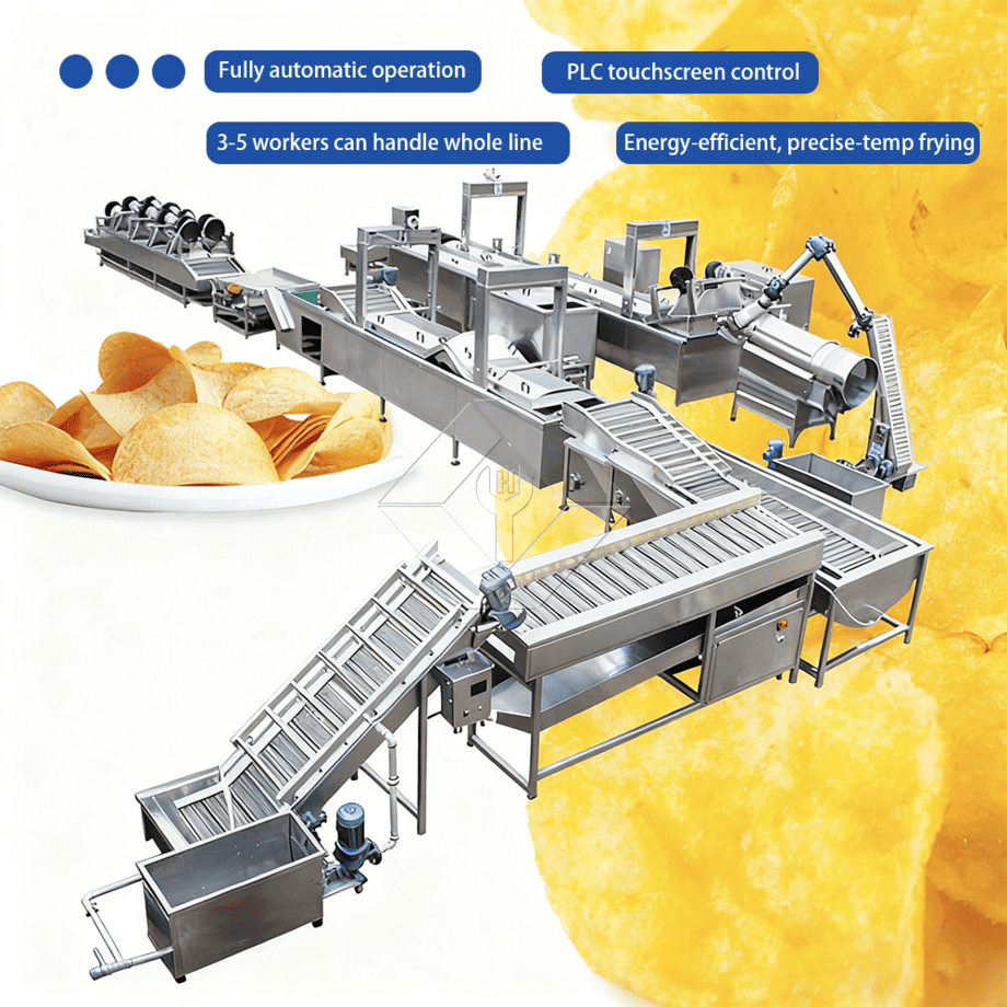 Máquina automática para hacer patatas fritas a gran escala, línea de producción de patatas fritas a precio de pavo