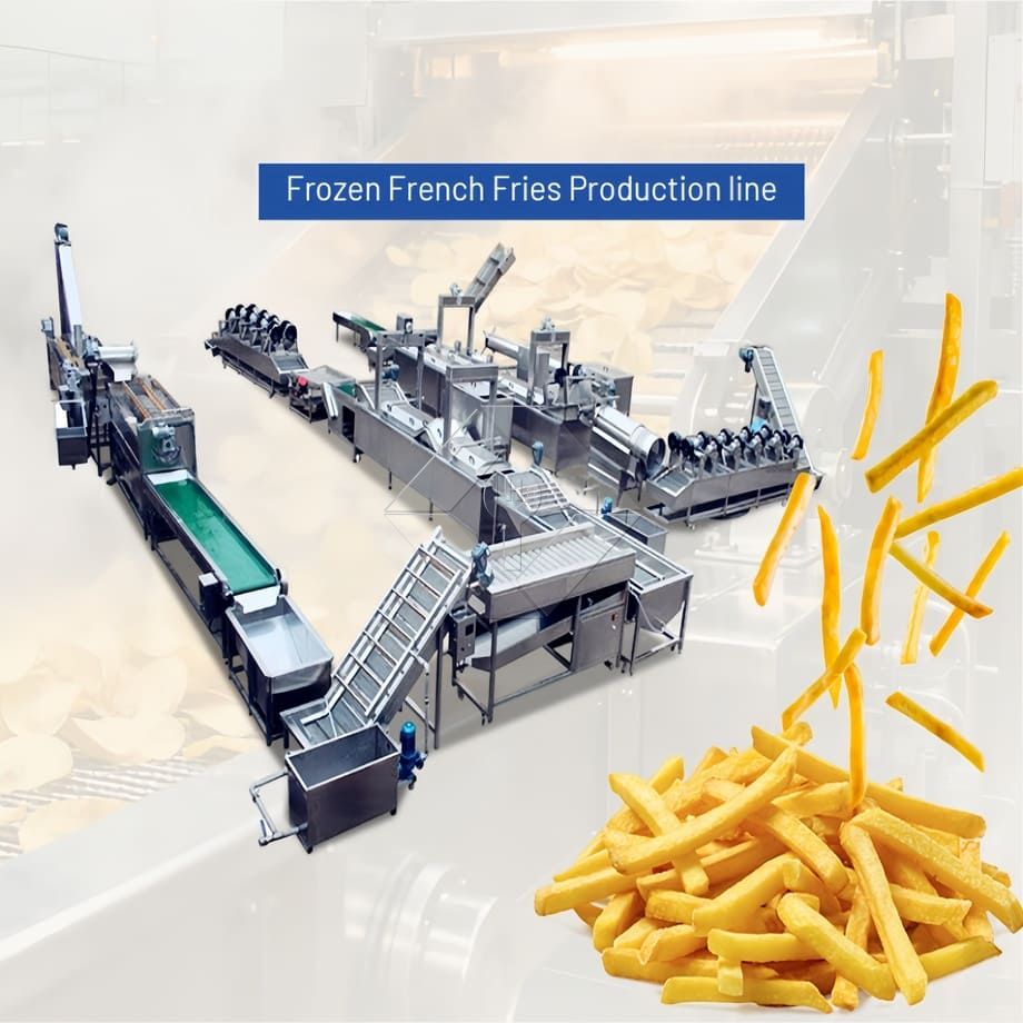 Precio de fábrica 100-1000kg Máquina automática para fabricar papas fritas congeladas Línea de producción para la venta