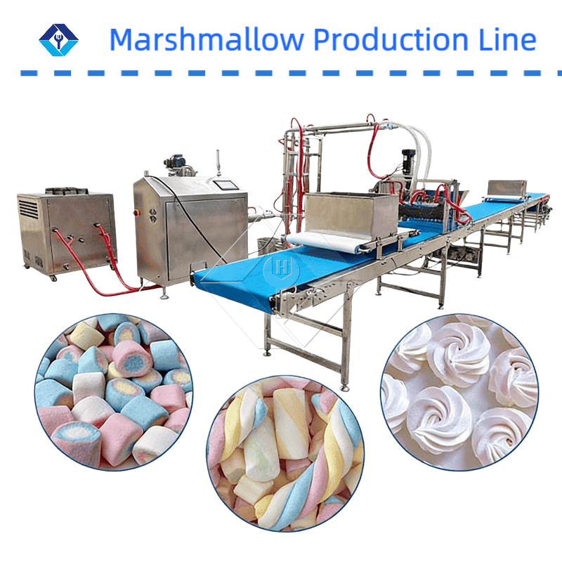 Línea de producción de malvaviscos que ahorra energía y es rentable para la fabricación de dulces
