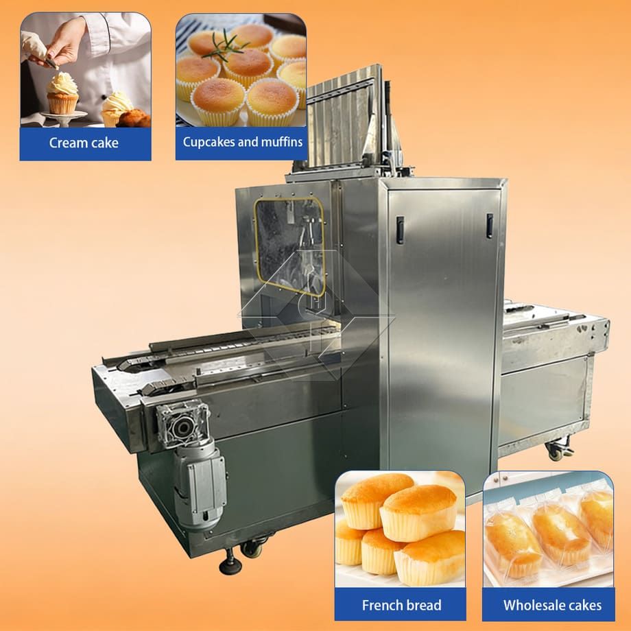 Línea de producción automática de muffins precio de fábrica Mini máquina para hacer pasteles industriales para poner papeles para cupcakes
