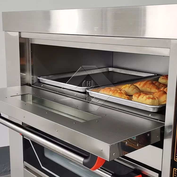Venta caliente nuevo horno de gas de panadería para horno de doble piso y 4 bandejas
