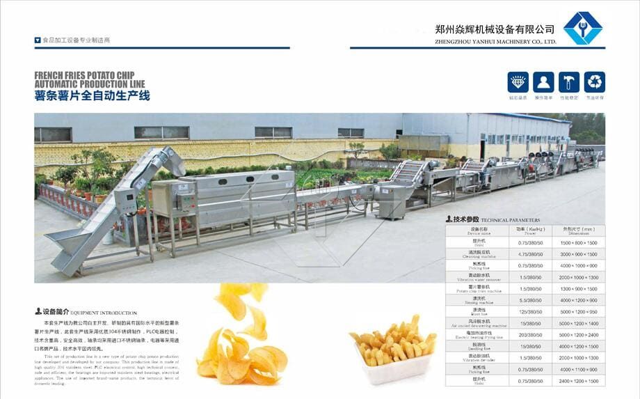 Precio de fábrica 100-1000kg Máquina automática para fabricar papas fritas congeladas Línea de producción para la venta