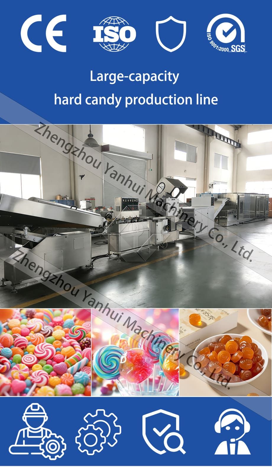 Línea de producción de confitería de piruleta especial completamente automática/máquina para hacer dulces hara