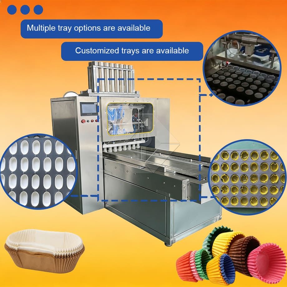 Línea de producción automática de muffins precio de fábrica Mini máquina para hacer pasteles industriales para poner papeles para cupcakes