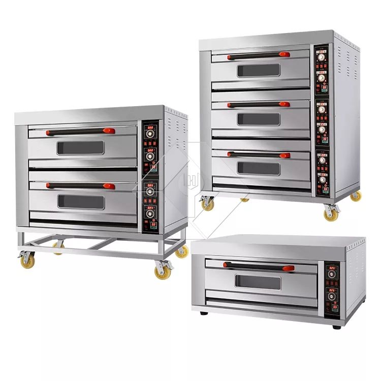 Horno de panadería comercial de 4 pisos y 16 bandejas