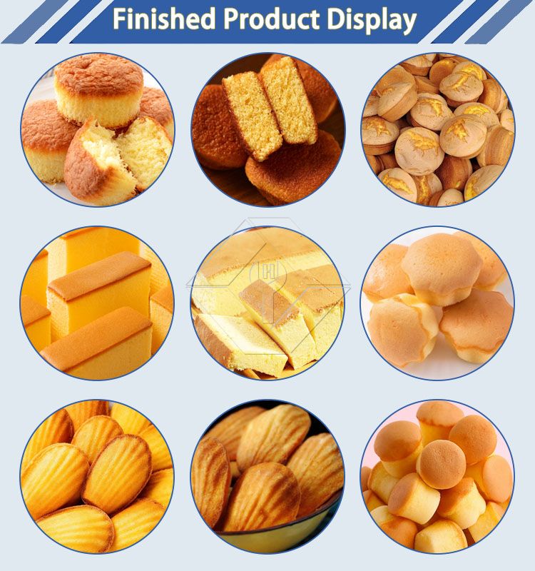 Línea de producción de catación de pasteles en capas con depósito de pasteles Línea de producción de catación de pasteles en capas con depósito de pasteles