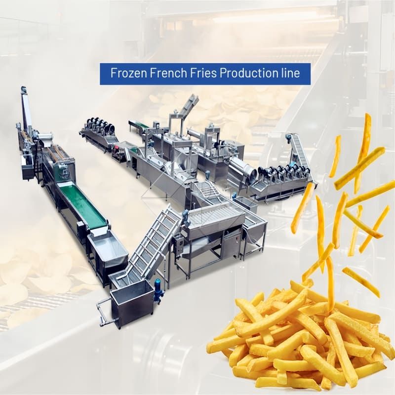 Precio de fábrica 100-1000kg Máquina automática para fabricar papas fritas congeladas Línea de producción para la venta