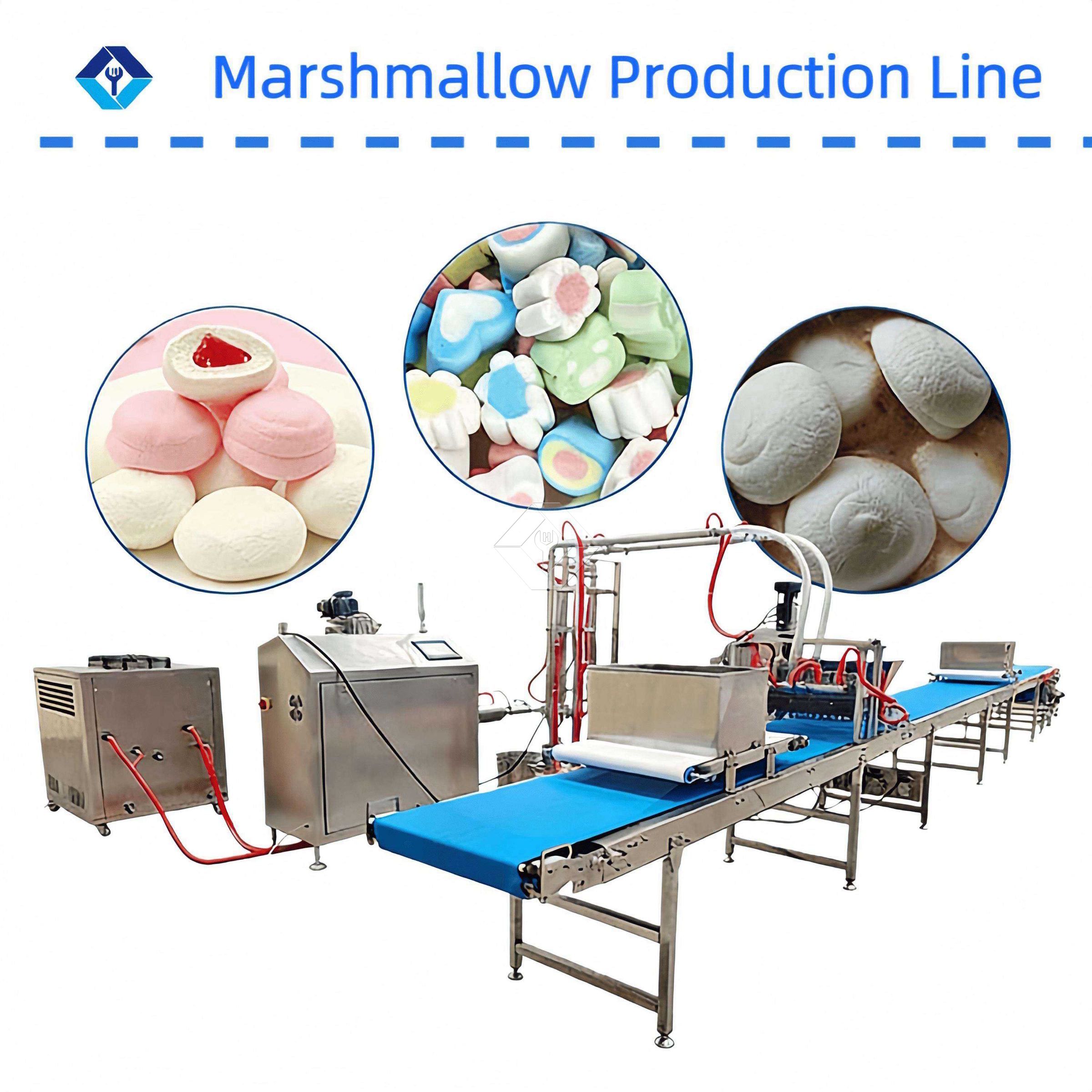 Línea de producción de malvaviscos que ahorra energía y es rentable para la fabricación de dulces