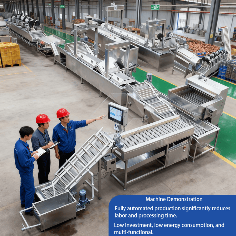 Máquina automática para hacer patatas fritas a gran escala, línea de producción de patatas fritas a precio de pavo