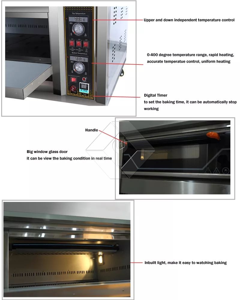 Horno de panadería comercial de 4 pisos y 16 bandejas Horno de panadería comercial de 4 pisos y 16 bandejas
