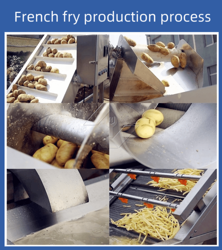 Precio de fábrica 100-1000kg Máquina automática para fabricar papas fritas congeladas Línea de producción para la venta
