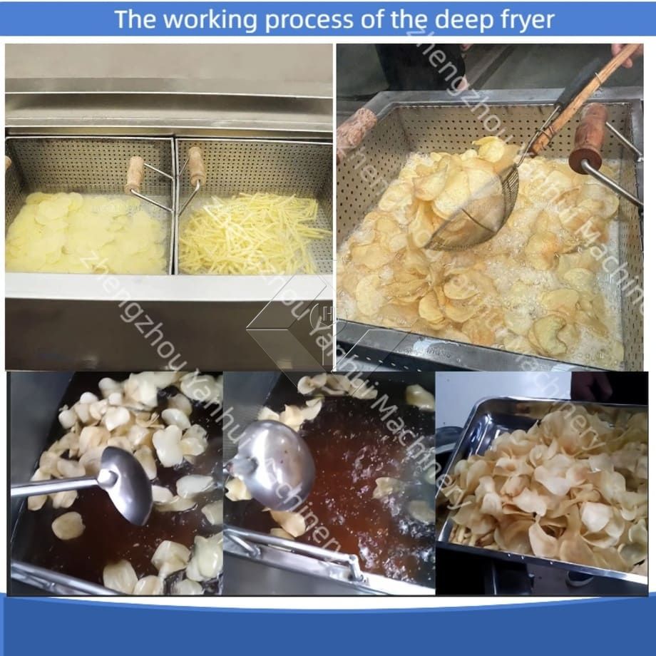 Máquina profesional para freír aperitivos, tipo lote, Manual, freidora de patatas fritas, alta calidad