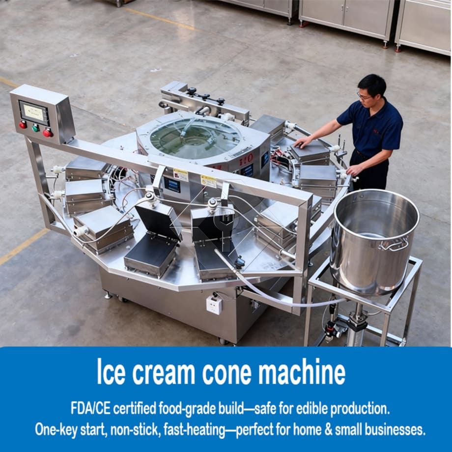 Cono de azúcar rodante giratorio para hornear helado Poke Cornet conos enrollados que hace la máquina Cono de azúcar rodante giratorio para hornear helado Poke Cornet conos enrollados que hace la máquina