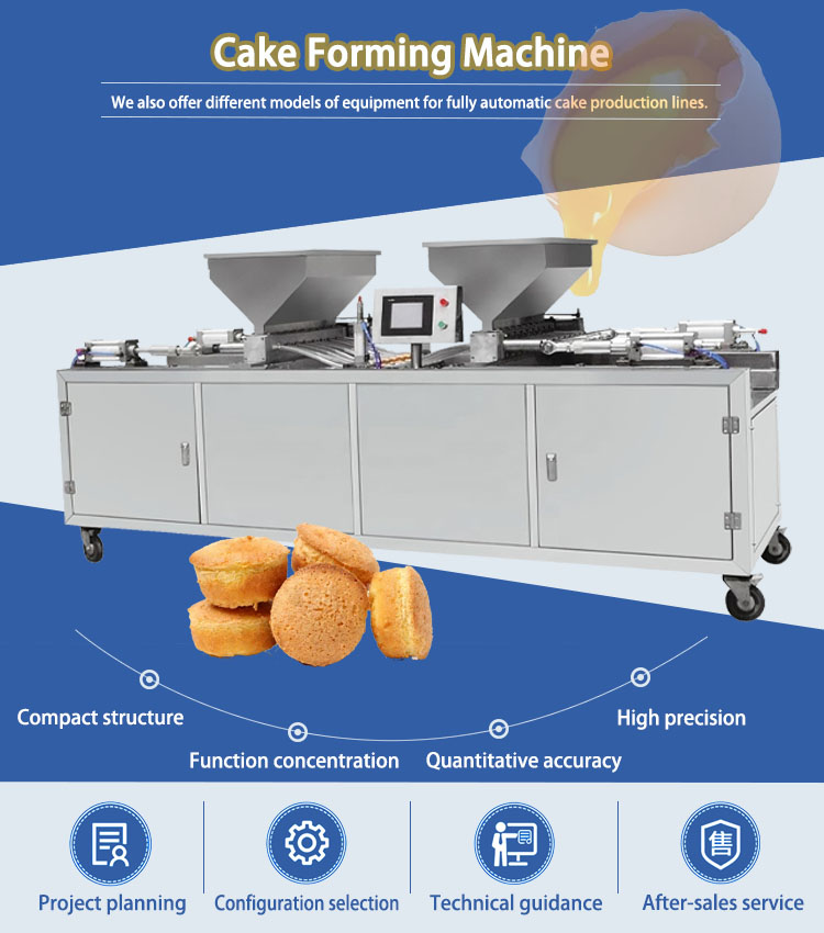 Línea de producción de catación de pasteles en capas con depósito de pasteles Línea de producción de catación de pasteles en capas con depósito de pasteles