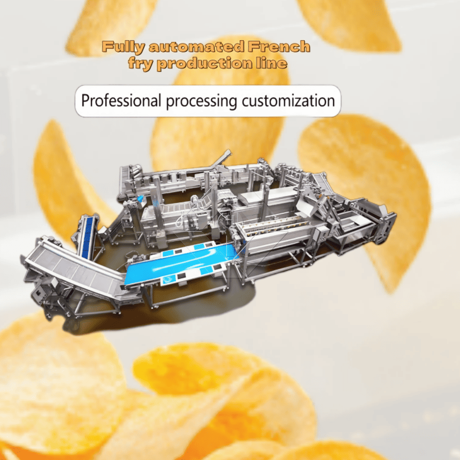 Máquina automática para hacer patatas fritas a gran escala, línea de producción de patatas fritas a precio de pavo