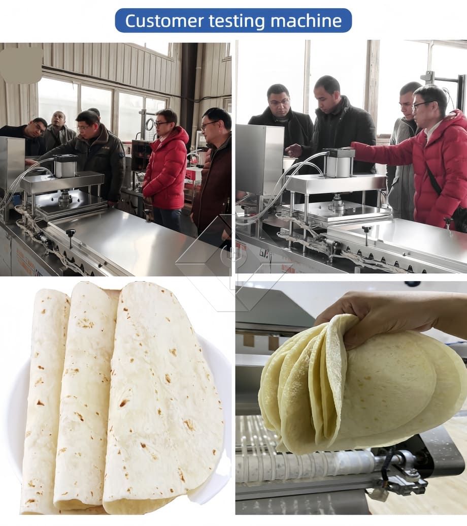 Máquina automática para hacer pan de pita, Chapati, pan plano, panqueque, Roti, tortilla, pato asado, panqueque, Lavash